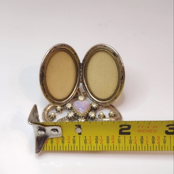 Melba Vintage Jeweled Miniature Double Picture Frame - Picture 7 of 10